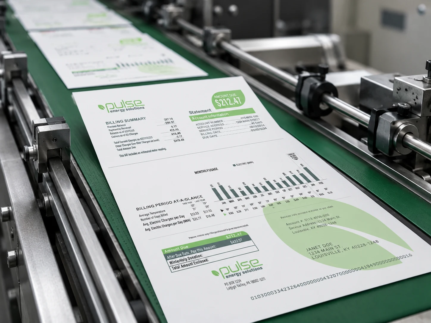 Statements moving through controlled production equipment