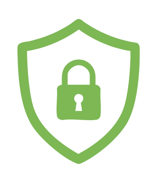 Shield with a lock representing protected data